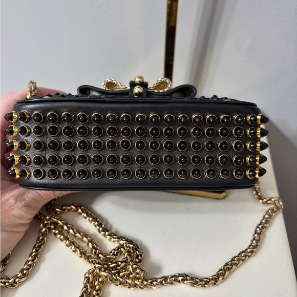 CHRISTIAN LOUBOUTIN
Black Leather And Black/Gold Spike Mini Sweet Charity Bag - Picture 4 of 9